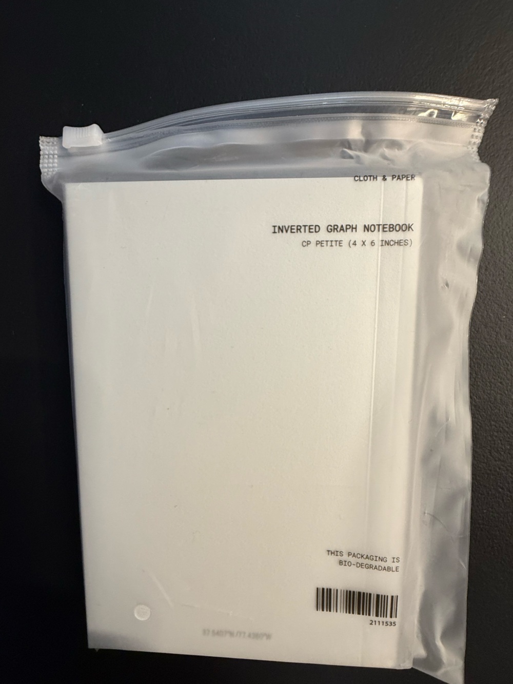 Cloth & Paper White Inverted Graph Notebook (Petite)